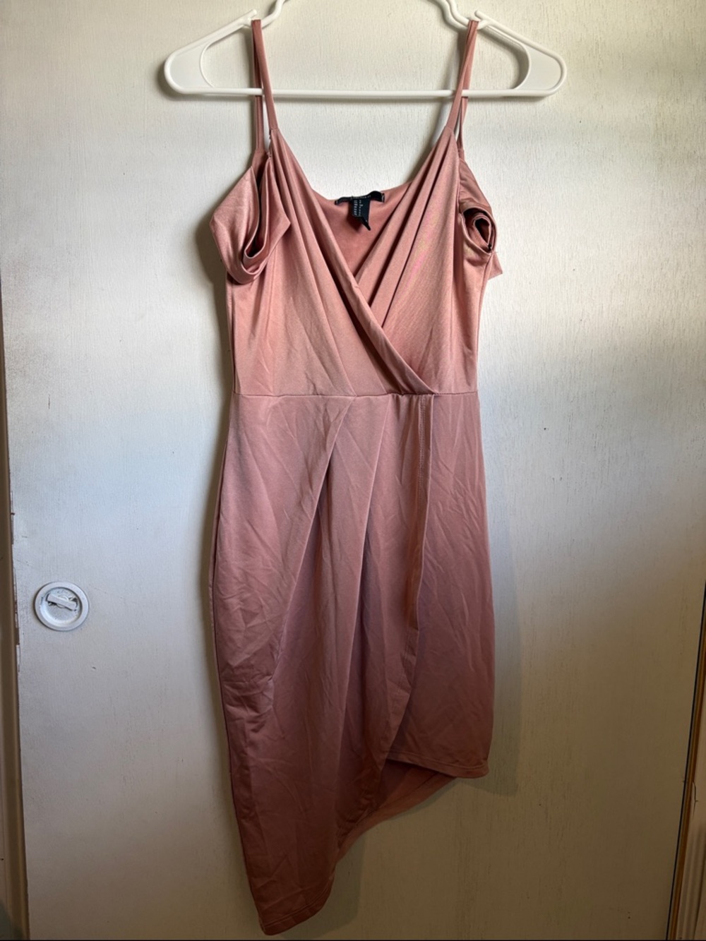 Forever 21 Dusty Rose Asymmetrical Cold-Shoulder Dress